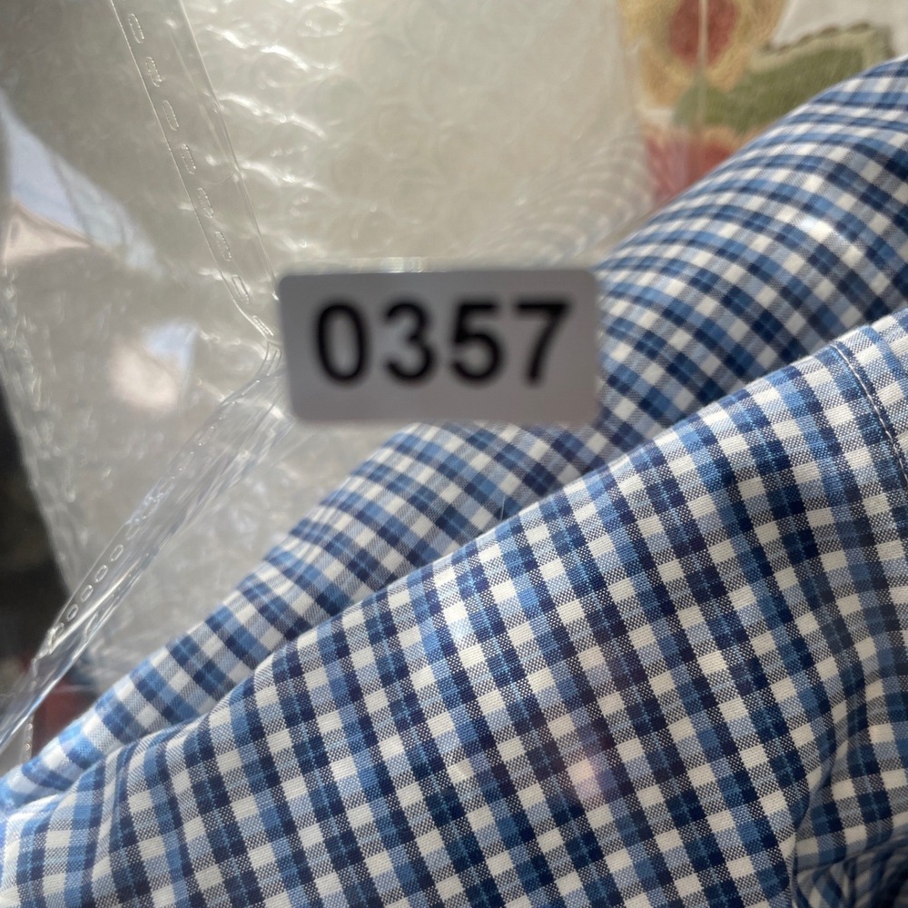 Ralph Lauren Mens Classic Fit Gingham Button Down Shirt Blue Size 17.5 34/35 - Picture 12 of 12